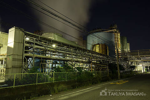 日本製紙 富士工場前の工場夜景スポット写真（6）class=