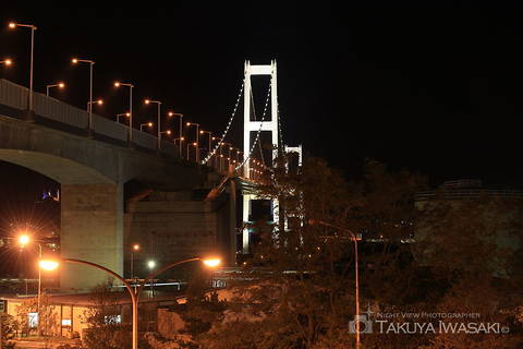 国道37号線・白鳥大橋交差点付近の工場夜景スポット写真（5）class=