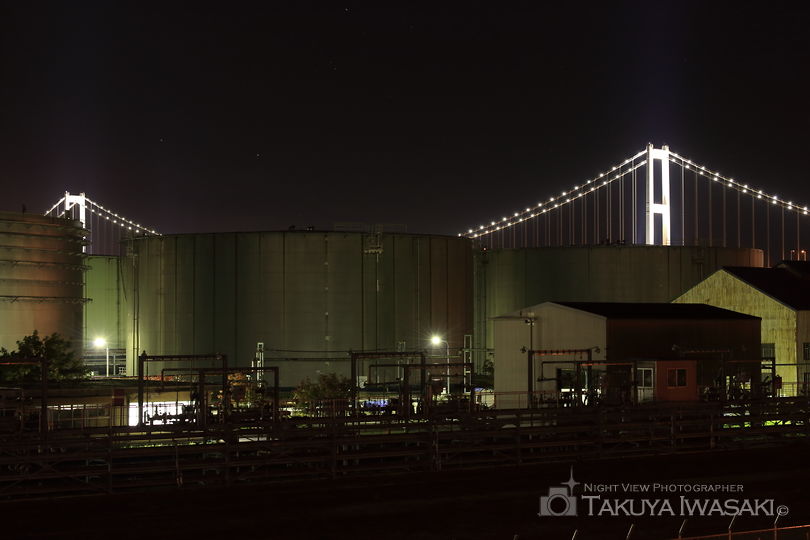 幌萌町・歩道橋の工場夜景スポット写真（3）