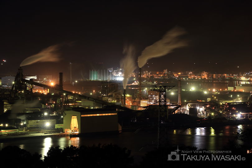 八丁平の工場夜景スポット写真（1）
