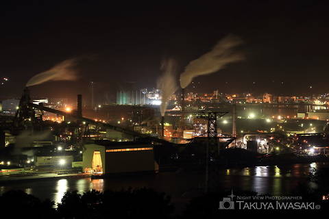 八丁平の工場夜景スポット写真（1）class=