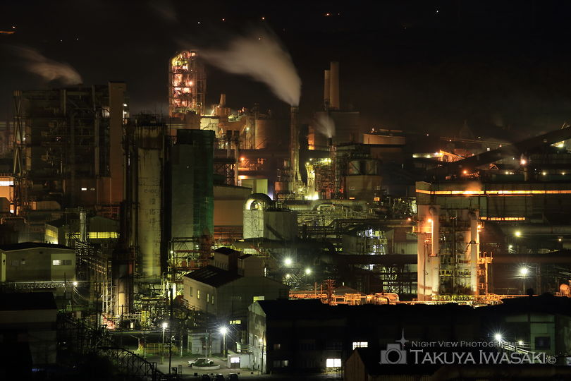 大沢町（国道36号線西側）の工場夜景スポット写真（2）