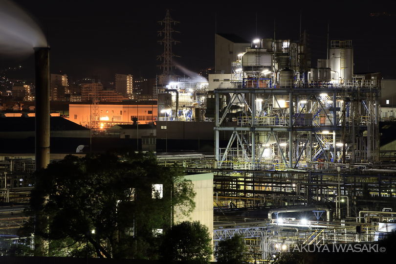 道意線高架の工場夜景スポット写真（1）