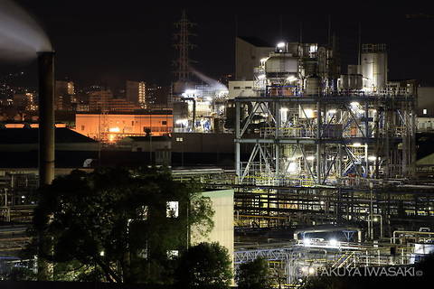 道意線高架の工場夜景スポット写真（1）class=