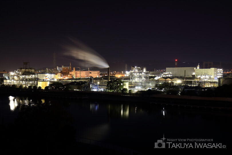 道意線高架の工場夜景スポット写真（4）