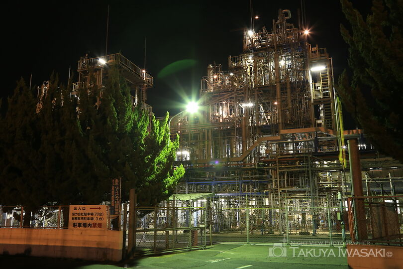 ダイセル化学工業・大竹工場付近の工場夜景スポット写真（1）