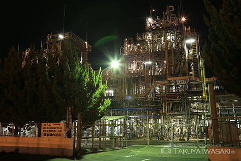 ダイセル化学工業・大竹工場付近の工場夜景スポット写真（1）class=