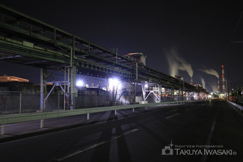 ダイセル化学工業・大竹工場付近の工場夜景スポット写真（3）