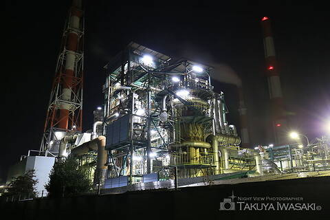 三菱レイヨン・大竹事業所付近の工場夜景スポット写真（2）class=