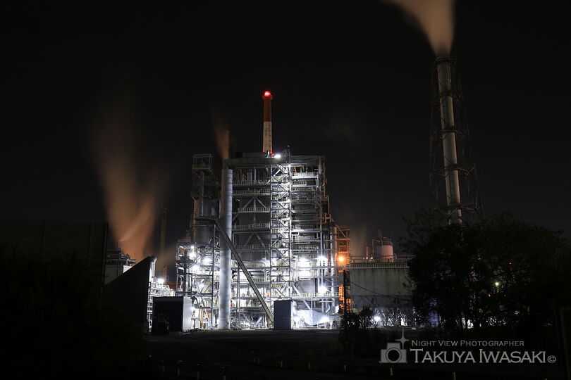 日本製紙・大竹工場付近の工場夜景スポット写真（1）