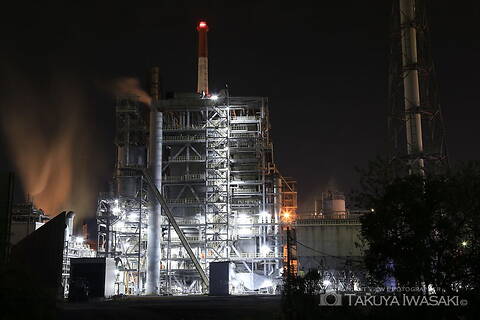 日本製紙・大竹工場付近の工場夜景スポット写真（2）class=