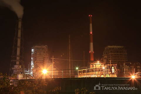 日本製紙・大竹工場付近の工場夜景スポット写真（3）class=