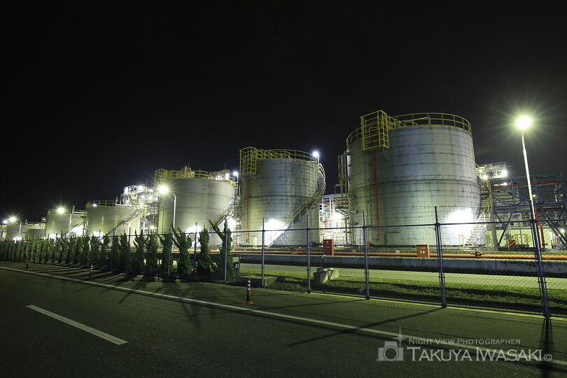日本通運・大竹支店付近の工場夜景スポット写真（1）
