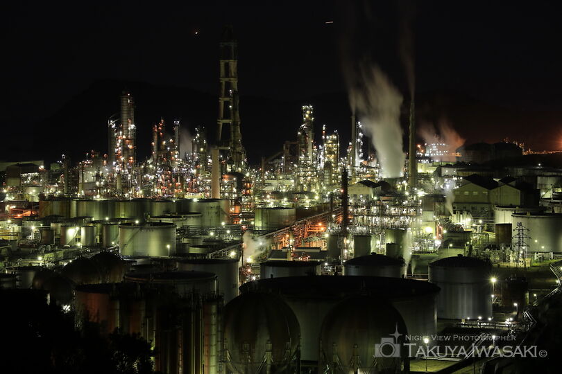 初島町里の工場夜景スポット写真（4）