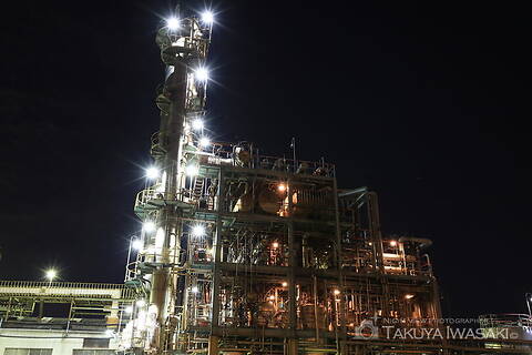 千鳥町　日本合成樹脂前の工場夜景スポット写真（1）class=