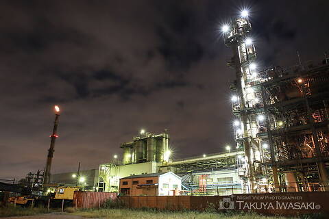 千鳥町　日本合成樹脂前の工場夜景スポット写真（3）class=