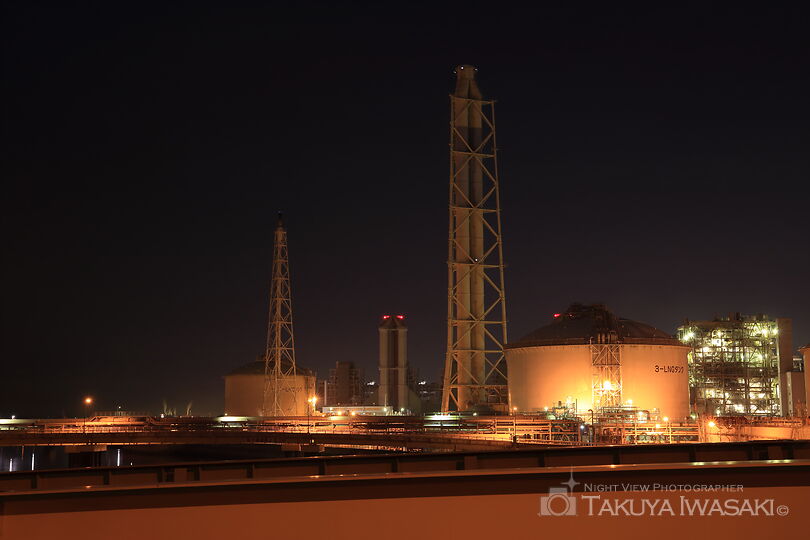 灘浜大橋の工場夜景スポット写真（2）