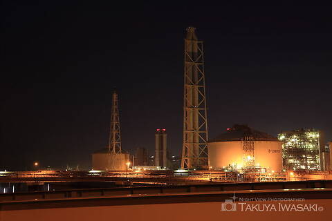 灘浜大橋の工場夜景スポット写真（2）class=