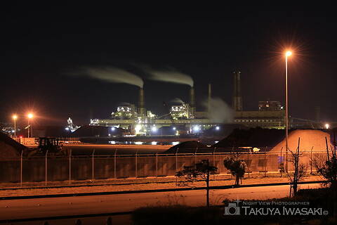 広畑緑地の工場夜景スポット写真（2）class=
