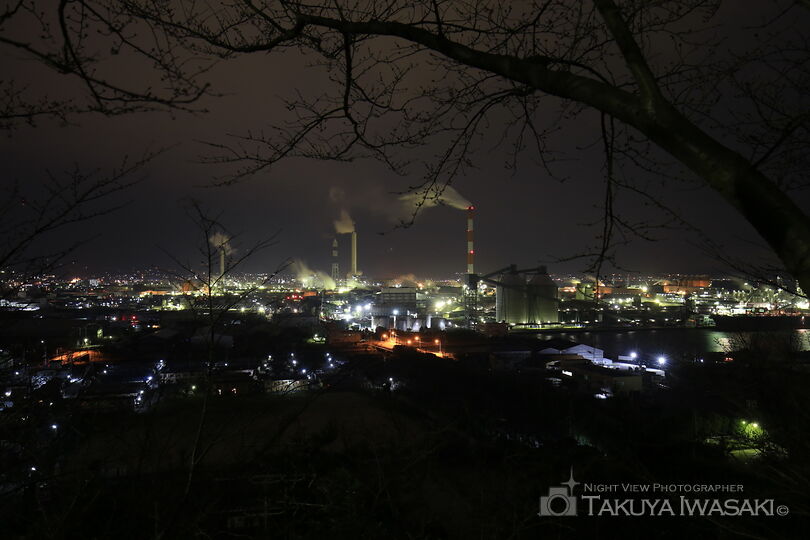 城山公園の工場夜景スポット写真（1）