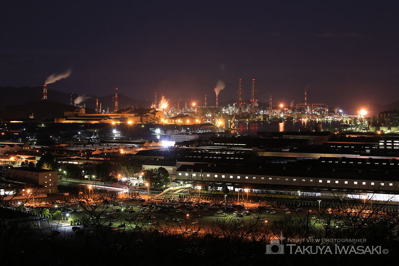 亀島山花と緑の丘公園 展望広場の工場夜景スポット写真（2）