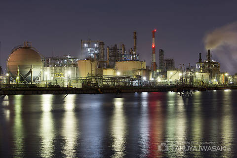千鳥町 三菱化学物流前の工場夜景スポット写真（2）class=