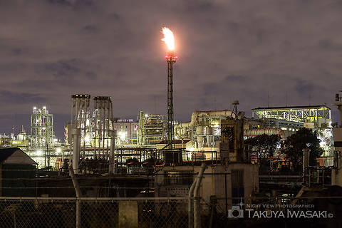 千鳥町 三菱化学物流前の工場夜景スポット写真（4）class=