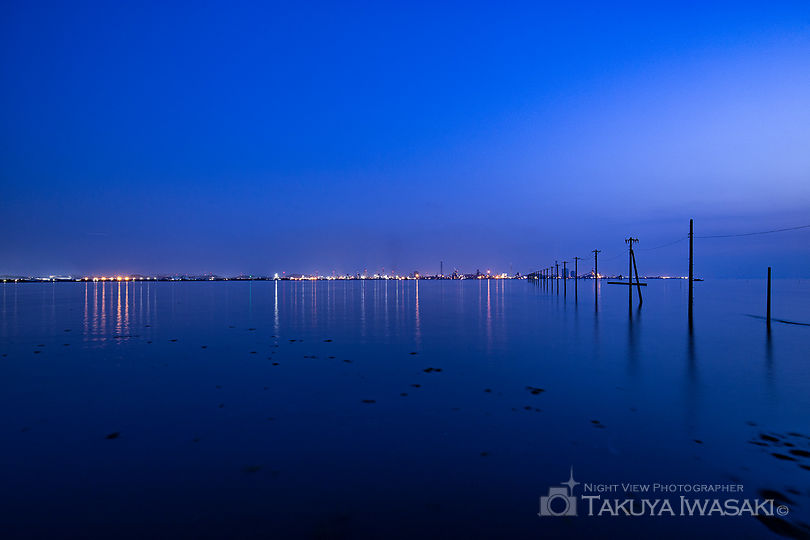 江川海岸の工場夜景スポット写真（1）