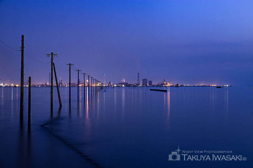 江川海岸の工場夜景スポット写真（2）