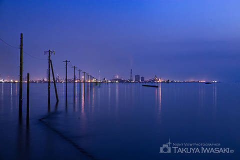 江川海岸の工場夜景スポット写真（2）class=
