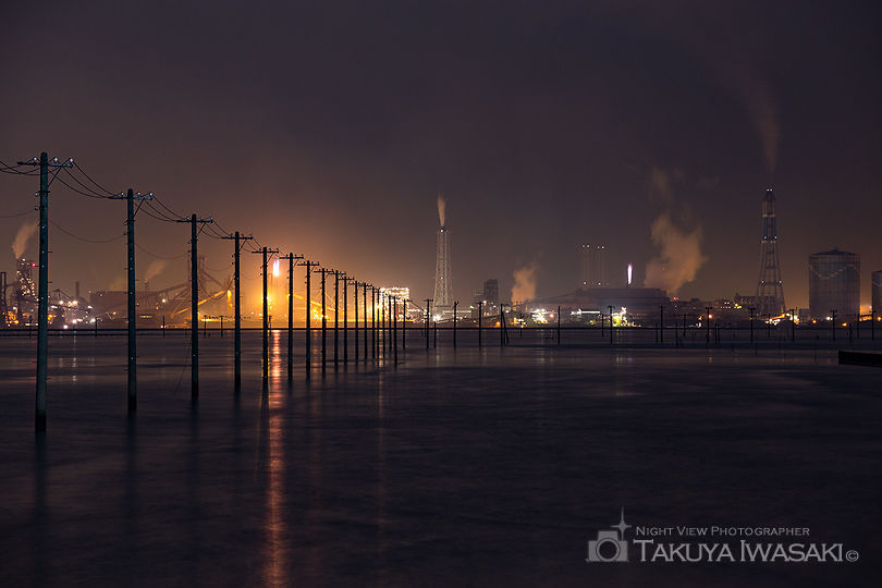 江川海岸の工場夜景スポット写真（5）