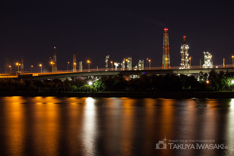浜寺公園の工場夜景スポット写真（1）