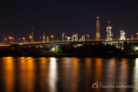 浜寺公園の工場夜景スポット写真（1）class=