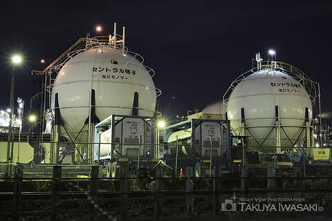 浮島町・東亞合成川崎工場前の工場夜景スポット写真（1）class=