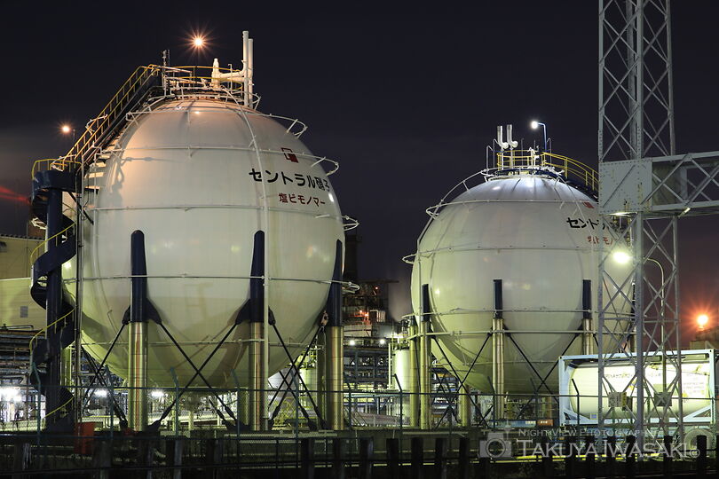 浮島町・東亞合成川崎工場前の工場夜景スポット写真（2）