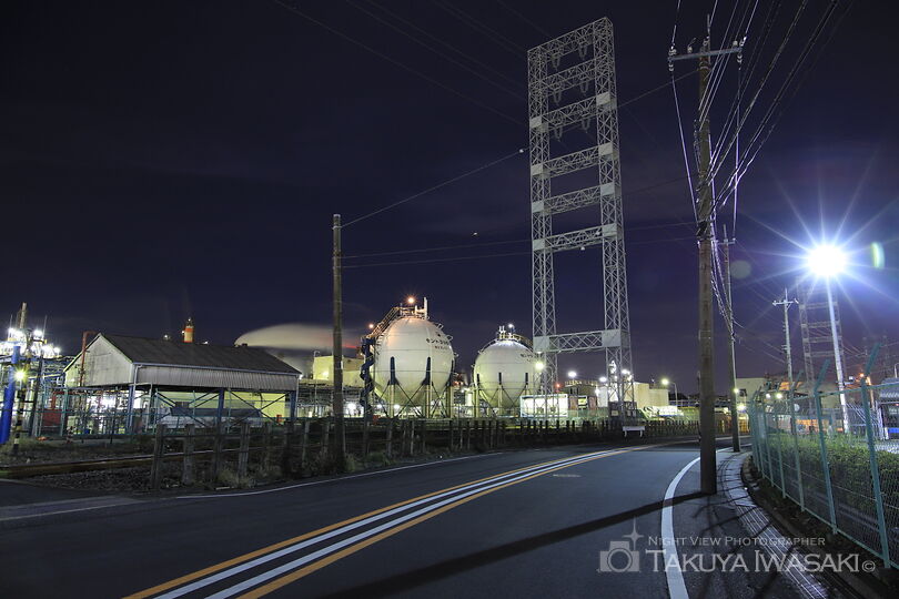 浮島町・東亞合成川崎工場前の工場夜景スポット写真（4）