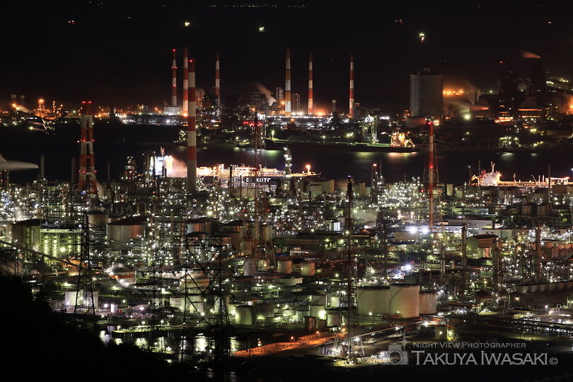鷲羽山スカイライン 水島展望台の工場夜景スポット写真（3）