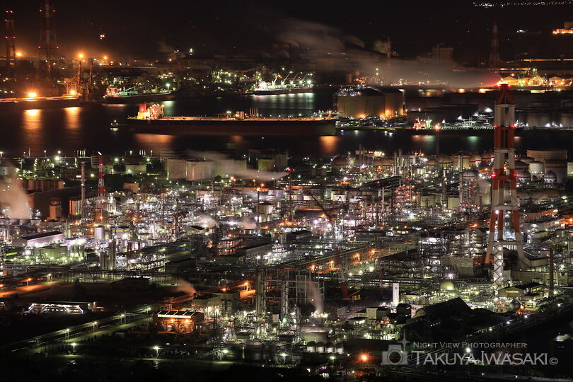 鷲羽山スカイライン 水島展望台の工場夜景スポット写真（4）
