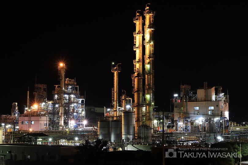 イハラニッケイ化学工業前の工場夜景スポット写真（3）