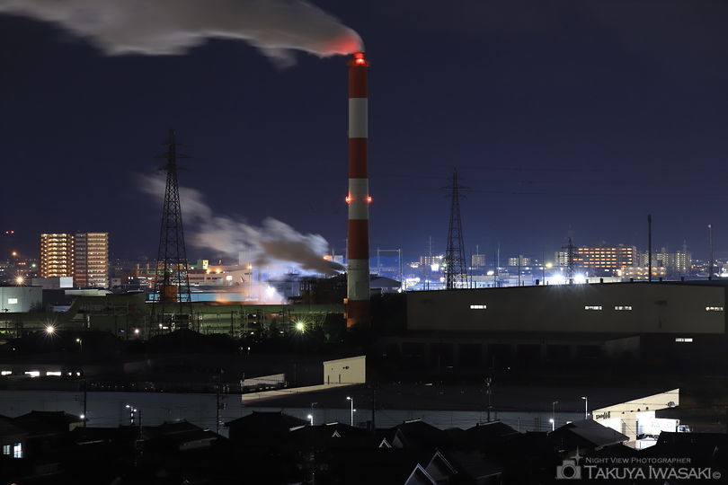 大山台公園の工場夜景スポット写真（1）
