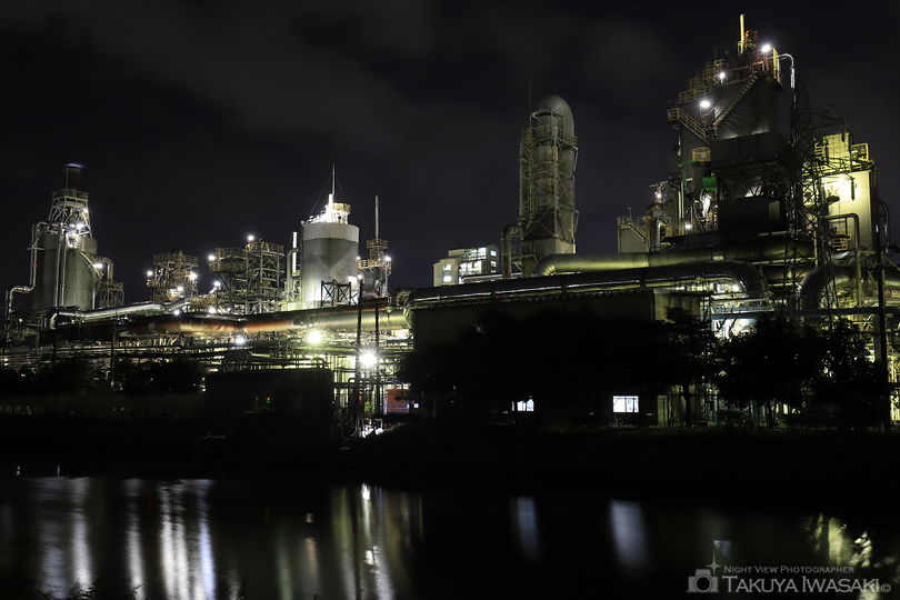 大山ポンプ場（フレスポ赤道）の工場夜景スポット写真（1）