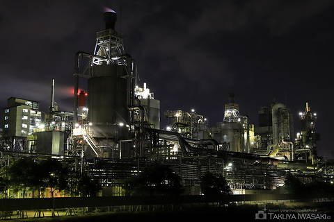 大山ポンプ場（フレスポ赤道）の工場夜景スポット写真（4）class=