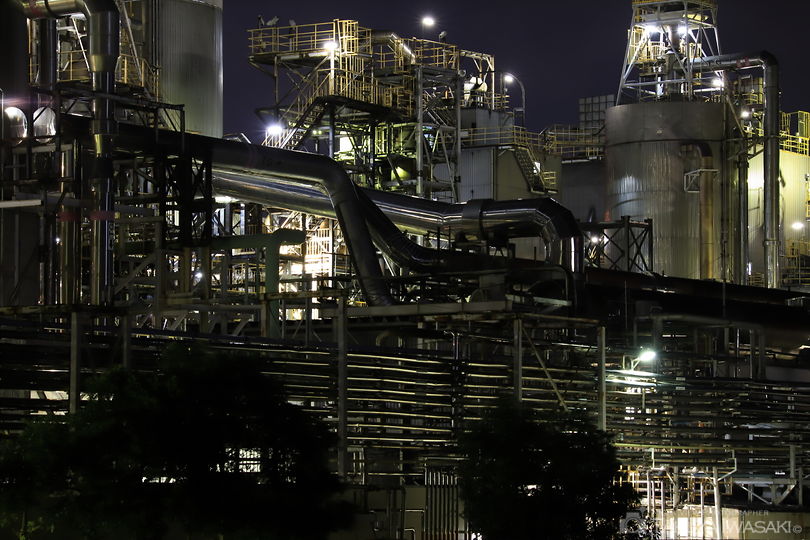 大山ポンプ場（フレスポ赤道）の工場夜景スポット写真（6）