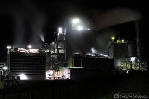 藤原川土手の工場夜景