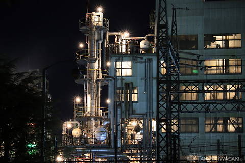 西部工業団地緑地の工場夜景スポット写真（5）class=