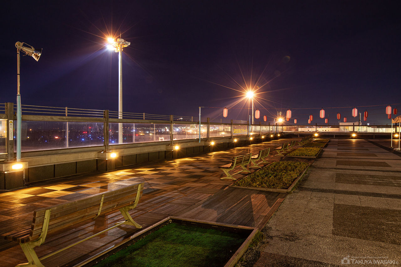 函館空港 送迎デッキの夜景スポット写真（5）