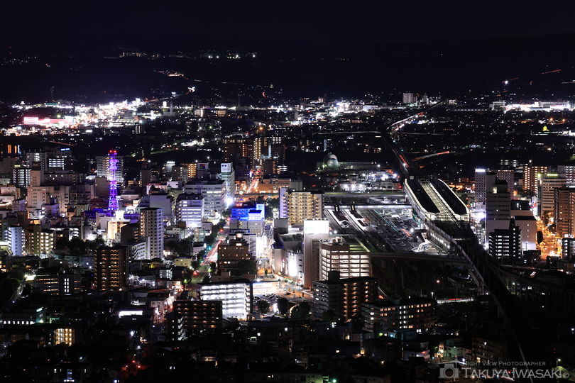 信夫山 烏ヶ崎展望デッキの夜景スポット写真（3）