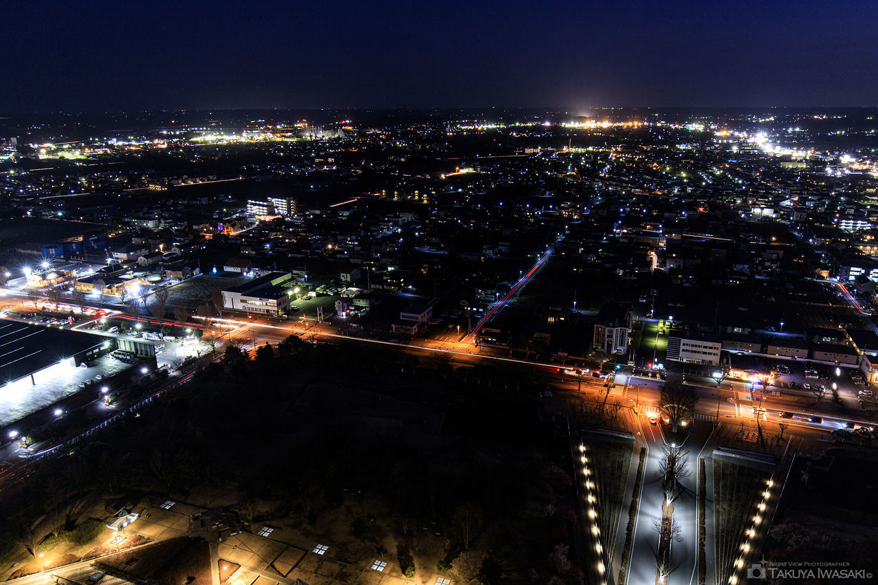 茨城県庁 展望ロビーの夜景スポット写真（4）