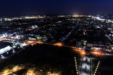 茨城県庁 展望ロビーの夜景スポット写真（4）class=
