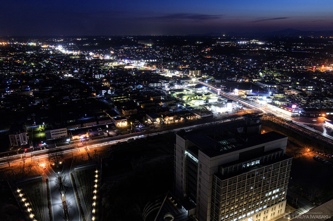 茨城県庁 展望ロビーの夜景スポット写真（6）